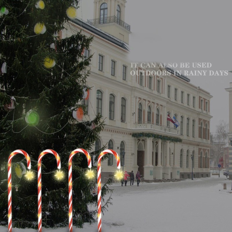 Outdoor Solar Garden Lamp Waterproof Solar Christmas Cane Stake Light