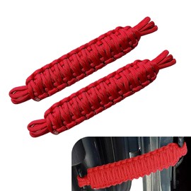 DACIRTY Door Limit Straps, Stretch Resistant Polyester Swing Range Limiting Parachute Rope, Replacement OEM #61368373700 Accessories, Compatible with Jeep Wrangler CJ YJ TJ JK JKU JL (Red)