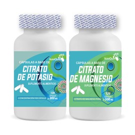 Dúo Citrato de Potasio 800 mg + Citrato de Magnesio 500 mg | 120 Cápsulas c/u | Suplemento Alimenticio en Cápsulas | IsaaQuim