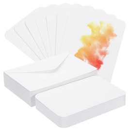 PATIKIL 150 Sets Pure Cotton Watercolor Cards 140lb/300 GSM Postcards Rounded Corners with Envelopes for Art Painting Creative Thank Notes, 4x6 Inch