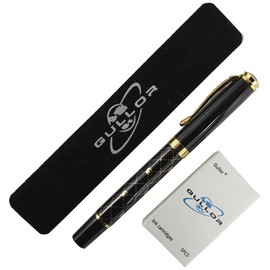 Gullor Mother of Pearl Push-In Style Fountain Pen with a Black Cap golden Link