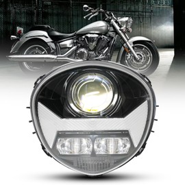 bamotoop 65W High Power Motorcycles LED Headlight with DRL EMC Compatible with Yamaha V STAR 1300 XVS 1300CT Motorcycle Headlamp