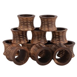 Handgefertigtes Serviettenring-Set aus Holz – Serviettenhalter für die Dekoration des Esstisches (Kurvig, 12)