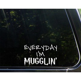 Everyday I'm Mugglin' - 5 3/4"x 3 3/4" - Vinyl Die Cut Decal/Bumper Sticker for Windows, Trucks, Cars, Laptops, Macbooks, Etc.