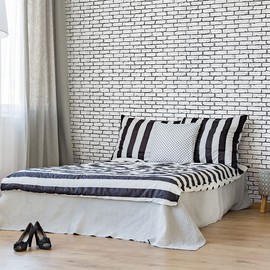 Walls By Me Peel and Stick White Brick Texture Removable Wallpaper 5373-2ft x 10.5ft (61x320cm)