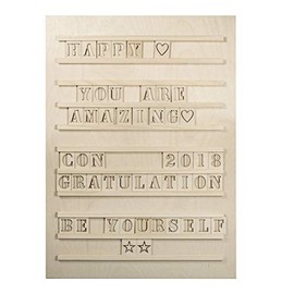 Rayher Letter Board for Baby Announcement and Celebrations with Letters, Numbers, Stars and Hearts, Message Board for Wall, 30x42cm, wood, 62859505