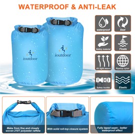 ioutdoor ultra-light Dry Bag, waterproof bag, compression sack 2L, 5L, 10L, 20L, 40L, 70L, waterproof, abrasion resistant, tear resistant for water sports, camping, travel, 40l