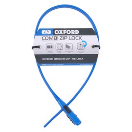 Oxford Products, Blue, LK152 Combo Multi-use Security Tie & Bike Combination Cycle/Cafe/Buggy/Ski/Helmet Lock, One Size