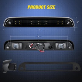 Nilight Third Brake Light Tail High Mount 3rd Stop Cargo Reverse Lights Smoked Lens Compatible with Ford F150 1994 1995 1996 F250 F350 Bronco 1992 1993 1994 1995 1996 1997 Pickup Truck Rear Cab Lamp