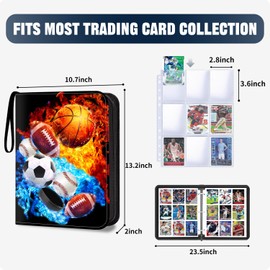 TsuiWah Sports Card Binder with Sleeves, 9-Pocket Trading Card Holder Card Collectors Album Hold Up to 900 Cards, Card Folder Fit for Football Baseball Basketball Cards Sport Trading Cards, TCG, MCG