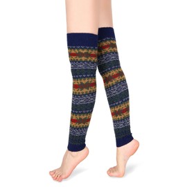 Benefeet Sox Leg Warmers for Women Girl Wool Knit Bohemian Legwarmer Vintage Patterned Thigh High Leg Warmers Long Thick Winter Warm Footless Boot Socks Knee High Cable Knit Boot Cuffs Christmas Gifts
