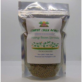 Mung Bean Sprouting Seed - 4 Oz - Country Creek Brand - Dried Mung Beans for Sprouts, Garden Planting, Chinese & Asian Cooking, Soup & More Product Name