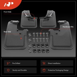 A-Premium 4PCS Heavy-Duty Truck Mud Flaps Splash Guards W/Hardware Compatible with Ford Bronco 2021-2023 - [4/2-Door] - Base, Everglades, Raptor & More - No Punching Required - Front & Rear