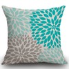 Smooffly Cushion Cover Teal White Turquoise Blue Gray Dahlia Mod Baby Decorative Pillow Case Home Decor Throw Pillow Cover Square 18 x 18 Inch Pillowcase 45X45CM