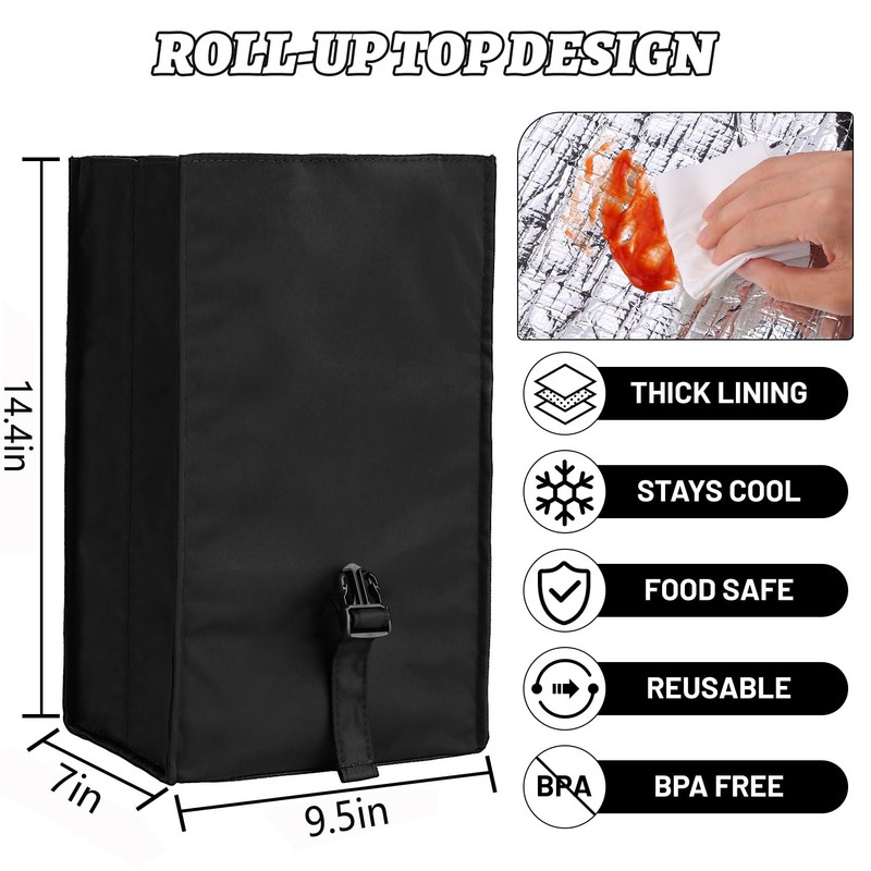 ZM-YOUTOO Insulated Foldable Lunch Bag With Ajustable Strap- Lightweight Portable