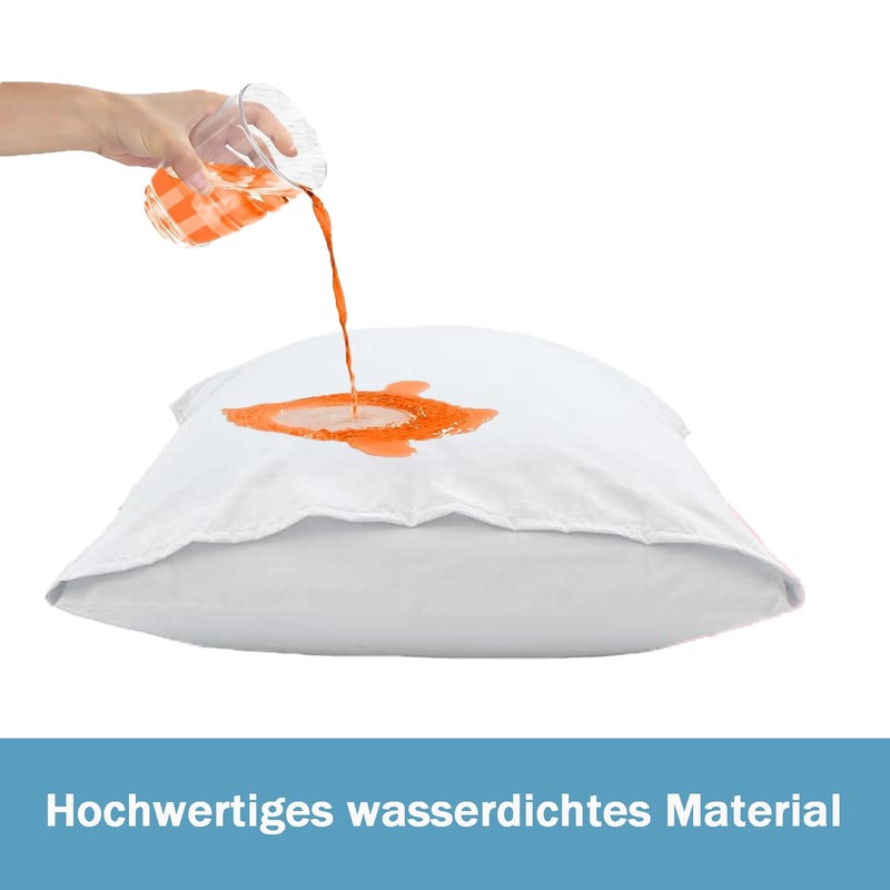 RICHAIR Set of 2 Waterproof Pillowcases Oeko-Tex Standard 100% Breathable