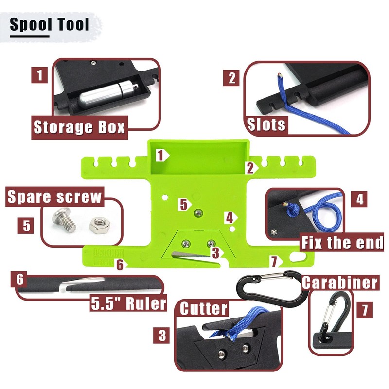 BuyWeek Paracord Spool Tool, Multifunctional Spool Tool Paracord Organiser Holder