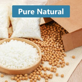 SAEUYVB Natural Soy Candle Wax for Candle Making, 10lb Bag, Premium Granular Soy Wax, 20 Cotton Candle Wicks, 20 Wick Stickers and 2 Centering Devices