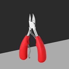 Heavy Duty Toenail Clippers for Men, Ultra Sharp Blade, Professional Toenail Cutter for Adults with Easy Grip Soft Grip (Red)