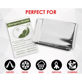 DS. DISTINCTIVE STYLE 4 Pack Emergency Blanket, Thermal Blanket for Survival, Emergency Supplies Space Blanket Perfect for Outdoors, Hiking, Survival, Marathons, or First Aid