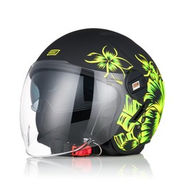 ORIGINE Motorcycle Open Face Scooter Helmet with Double Visor, ECE2206 Approved