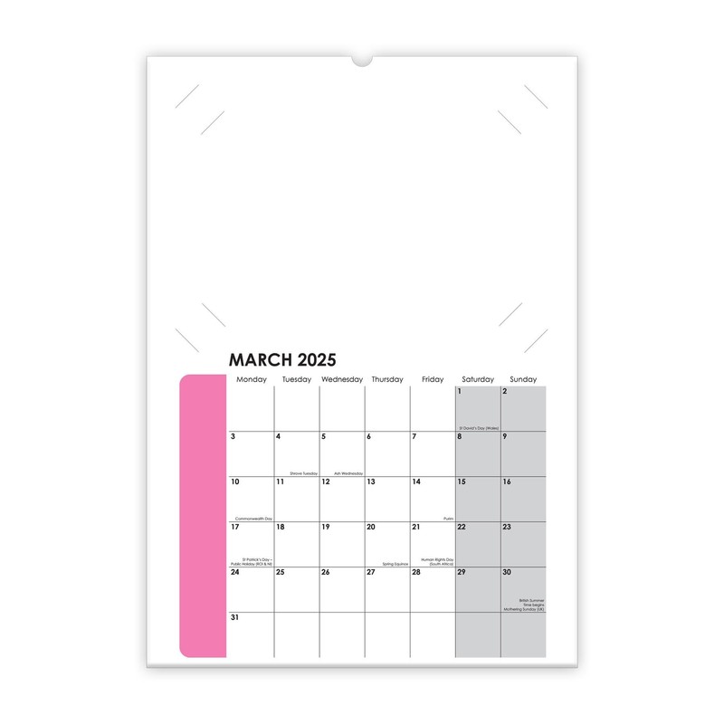 2025 Calendar Photo Favourites Insert Your Own Photos A4 Spiral