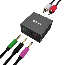 SGEYR 5.1 Audio Console Adapter Audio Converter Bi-Direction Converter Convert Stereo RCA to 3 x 1/8 (3.5mm) Jack Bidirectional Conversion for 5.1 RCA to 3.5mm Female Headphone and Speaker