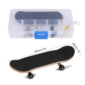 Hominas Finger Skateboard, Mini Fingerboard Finger Skateboards Maple Wood + Alloy Complete Wood Maple Deck Set with Box Interactive Game Children's Gifts (Black)
