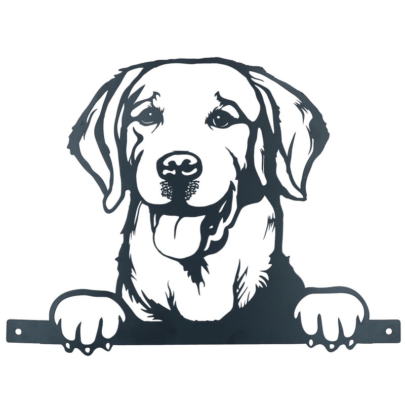 AB Tools Black Metal Peeking Retriever Silhouette with Fixing Plate