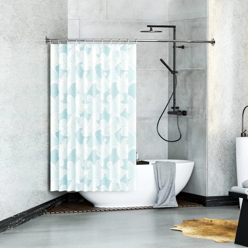Unbranded Curved Shower Curtain Rod, Adjustable 40-72 Inches Extra Wide