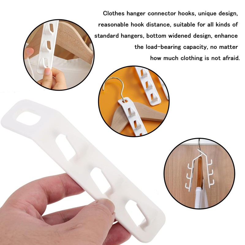 8 Pcs Clothes Hanger Connector Hooks, Multi Hangers Saving Space,