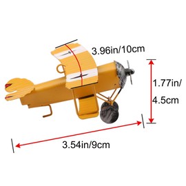 Dedoot Vintage Airplane Model Decor Vintage Mini Metal Decorative Airplane Wrought Iron Aircraft Biplane for Photo Props, Tree Ornament,Desktop Decoration,Pack of 6,3 Colors(Blue/Red/Yellow)