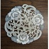 Doily Boutique Round Doily with Cutwork Gray and Silver Roses