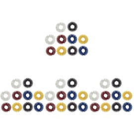 FOMIYES 40pcs Acupressure Finger Massage Rings for Stress Relief and Concentration Improvement Hand Massager in Gold Silver Black Blue Red