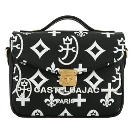 Castelbajac 068131 Men's Shoulder Bag, Cover, 2-Way Claire Mini Shoulder Handbag, Cashless, Brand, Embroidered, 【31】White