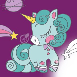 Avenue Mandarine PP018O Canvas for Painting, Unicorn, 20 x 20 cm, Ideal from 5 Years, Pack of 1