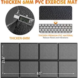 LORIKIITE Foldable Treadmill Mat, Exercise Bike Mats for Home Gym Workout, Waterproof Non-Slip Exercise Equipment Mat Floor Protector for Indoor Cycles, Rowing Machine, Elliptical