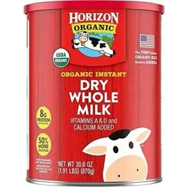 Horizon Organic Instant Dry Whole Milk, 30.6 Oz. Canister W/ 960g of Whole Milk