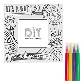 MIDWEST-CBK Color Me DIY It's A Boy Photo Frame with Markers