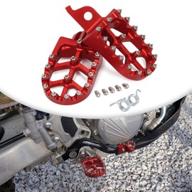Motorcycle Foot Pegs Pedals Footrests For CR125R/250R, CRF150R/250R, CRF250L/300L, CRF250RALLY, CRF450R/450X, KX250F/450F And More Dirt Bikes, RED