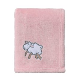 CREVENT CREVENT 30''X40'' 75X100cm Light Cozy Plush Fluffy Warm Fleece Stroller Baby Blanket for Girl Infant Toddler Crib Cot Stroller, Baby Birthday Pink Sheep