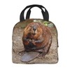 Larklitz Cute Funny Beaver Reusable Insulated Lunch Bag, 8.5in x