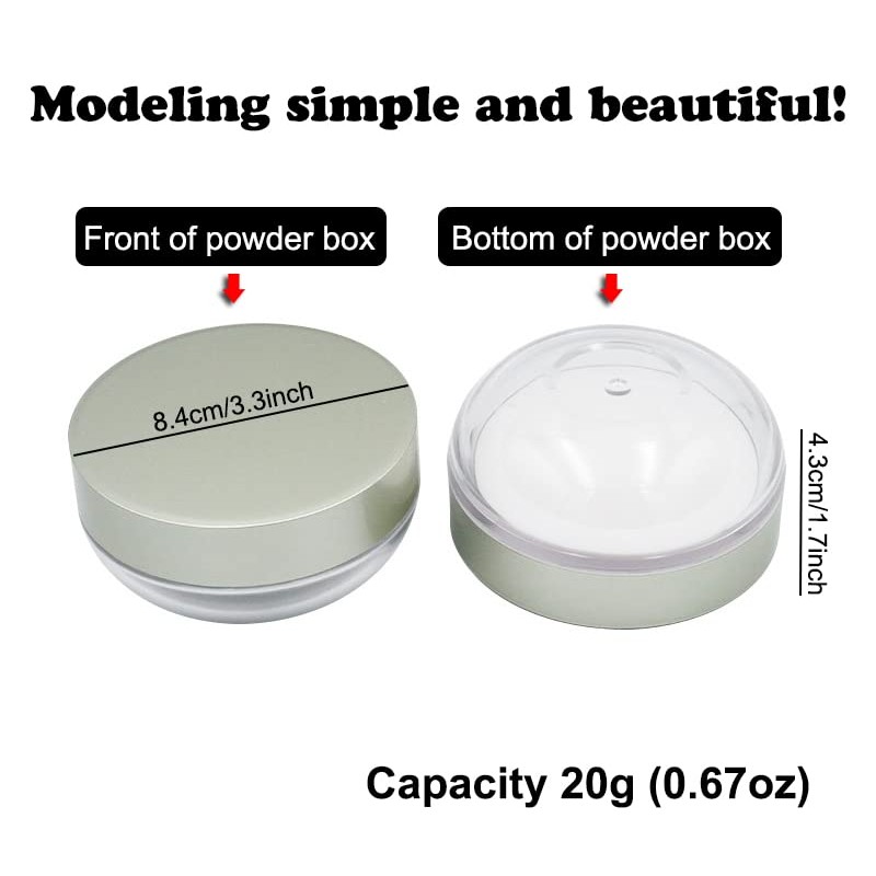 AKOAK Capacity 20 ml(0.67 oz) Empty Reusable Plastic Loose Powder