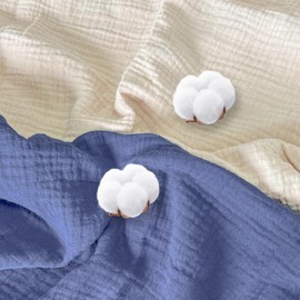 Winmany Toddler Cotton Muslin Pillowcases Baby Girl Boy Pillow Case Travel Cushion Pillow Covers with Envelope Design Cot Bed Accessories Fit for 13"x18" 14" x 19" 12"x16" Pillow (Navy Blue+Khaki)