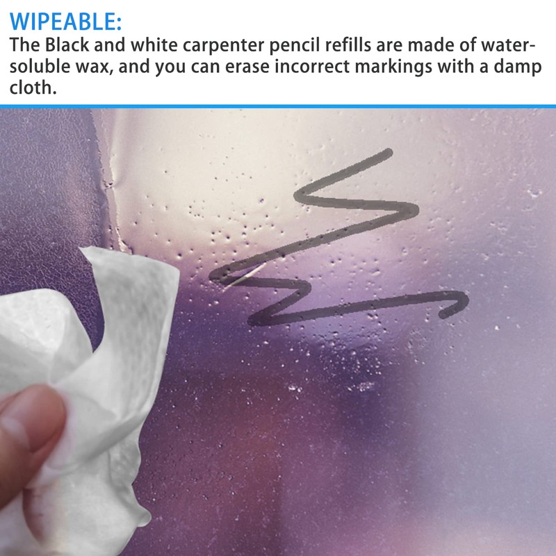 Pack of 40 Pencil Leads for Carpenter's Pencil, 2.8 mm