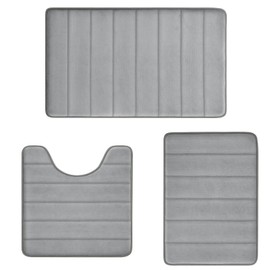 Bathroom Mats Memory Foam Bath Rug Set 3 Piece Non-Slip Bath Mats, Absorbent Shaggy Rugs, Machine Wash, Perfect Plush Bathroom Rugs, BathCarpets Set,Bath Mats for Bathroom Home Decor Accessories