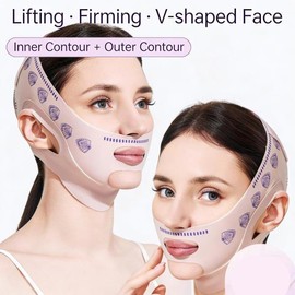 V라인 페이스 리프팅 마스크, 수면용 턱 스트랩, 얼굴 슬리밍 이중턱 감소 운동기구 [01 2PCS] V-Line Face Lifting Mask, Sleep Chin Strap, Facial Slimming Double Chin Reduction Exerciser [01 2PCS]