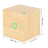 Wooden LED Clock Digital Voice Control Desk Rectangular Ornaments Wood