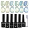 MIZHSE Cat Eye Gel Nail Polish Set, 6 Color Smooth