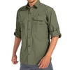 linlon Mens Safari Shirts Long Sleeve UV Protection Hiking Fishing